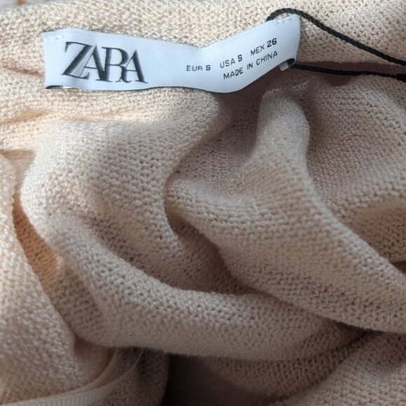 NEW Zara | Asymmetrical Ruffle Knit Top in Ecru - Picture 7 of 8